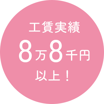 工賃実績8万8千円以上！